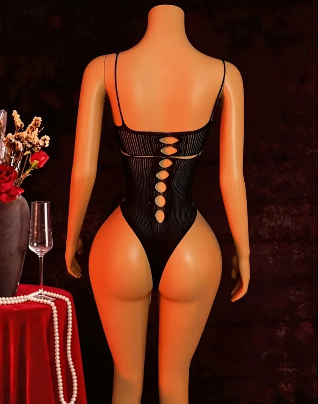 Sassy Yasi – Veloura Bodystocking – Black