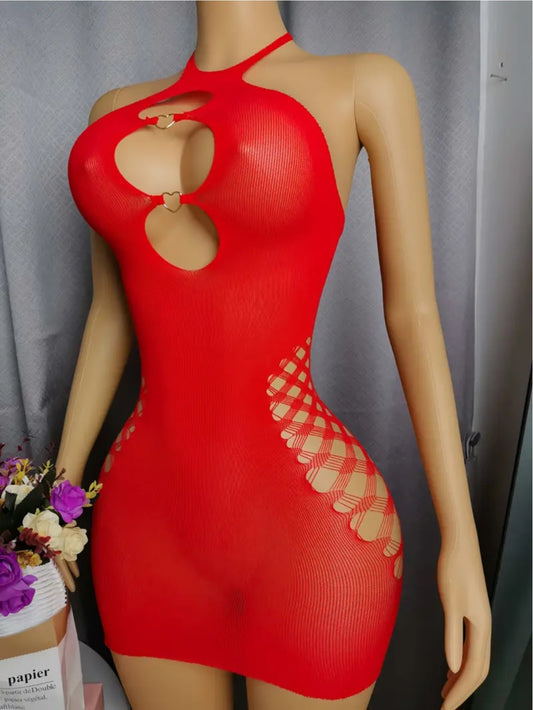 Sassy Yasi – Veloura Bodystocking – Red