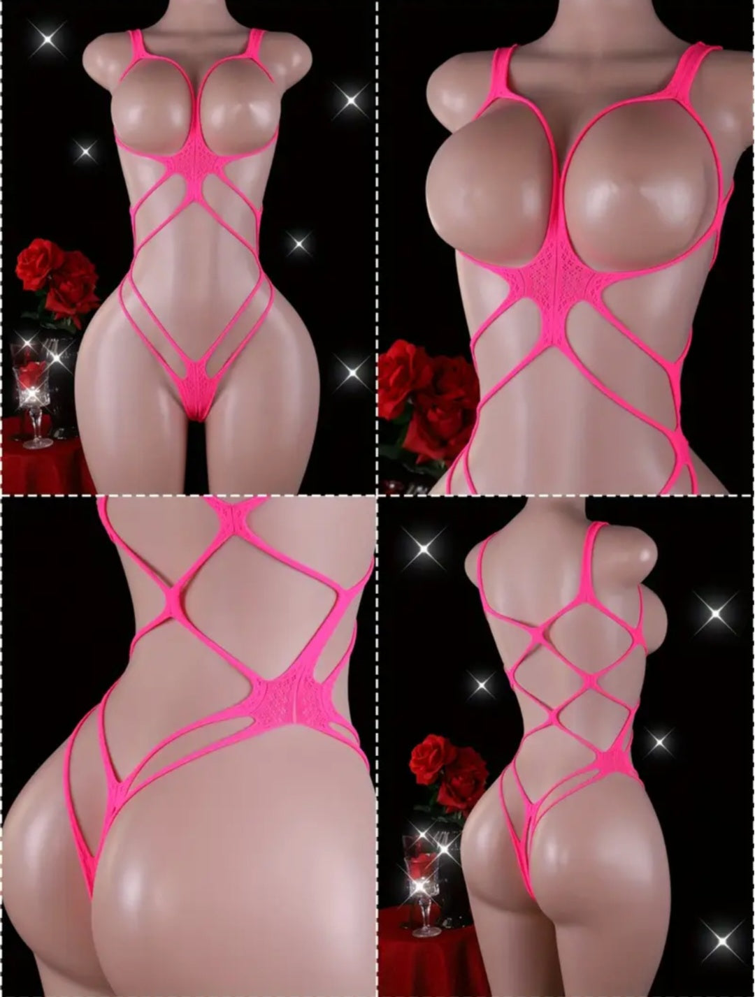 Sassy Yasi – Veloura Bodystocking – Red
