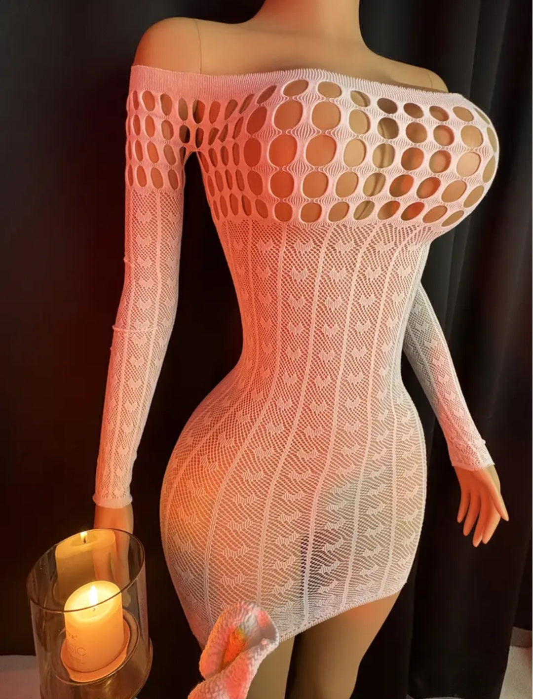 Sassy Yasi – Veloura Bodystocking – White