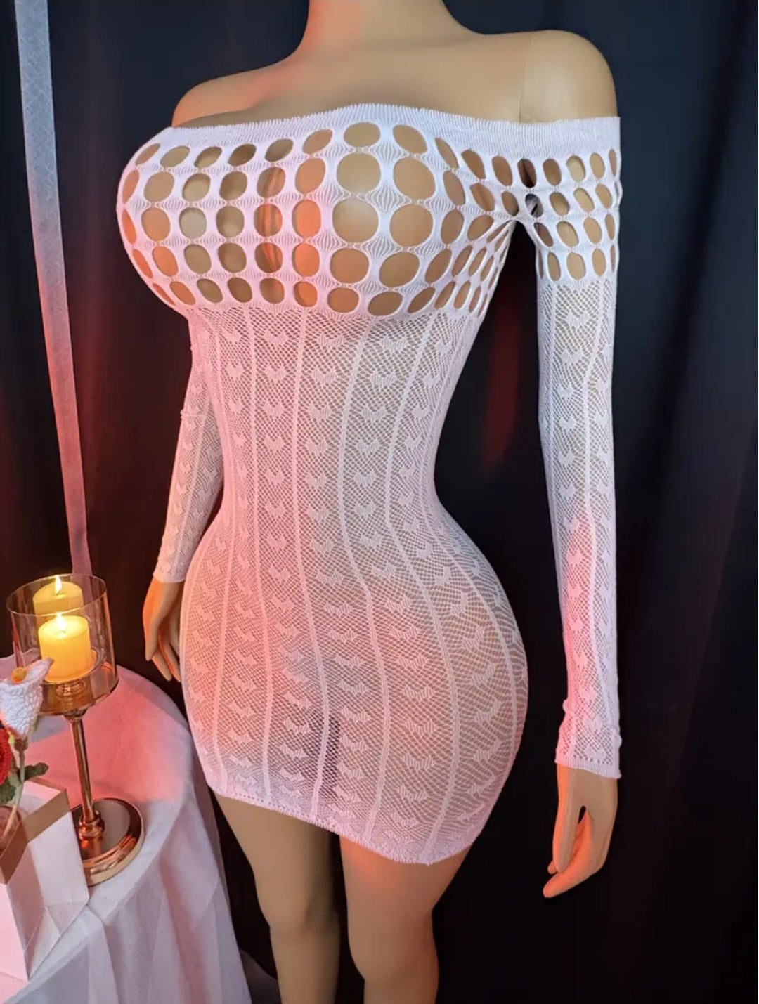 Sassy Yasi – Veloura Bodystocking – White