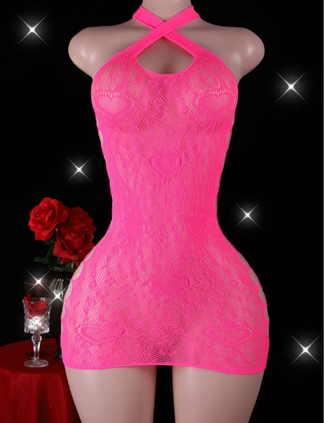 Sassy Yasi – Veloura Bodystocking – Red