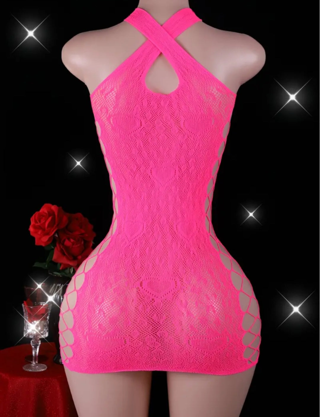Sassy Yasi – Veloura Bodystocking – Pink