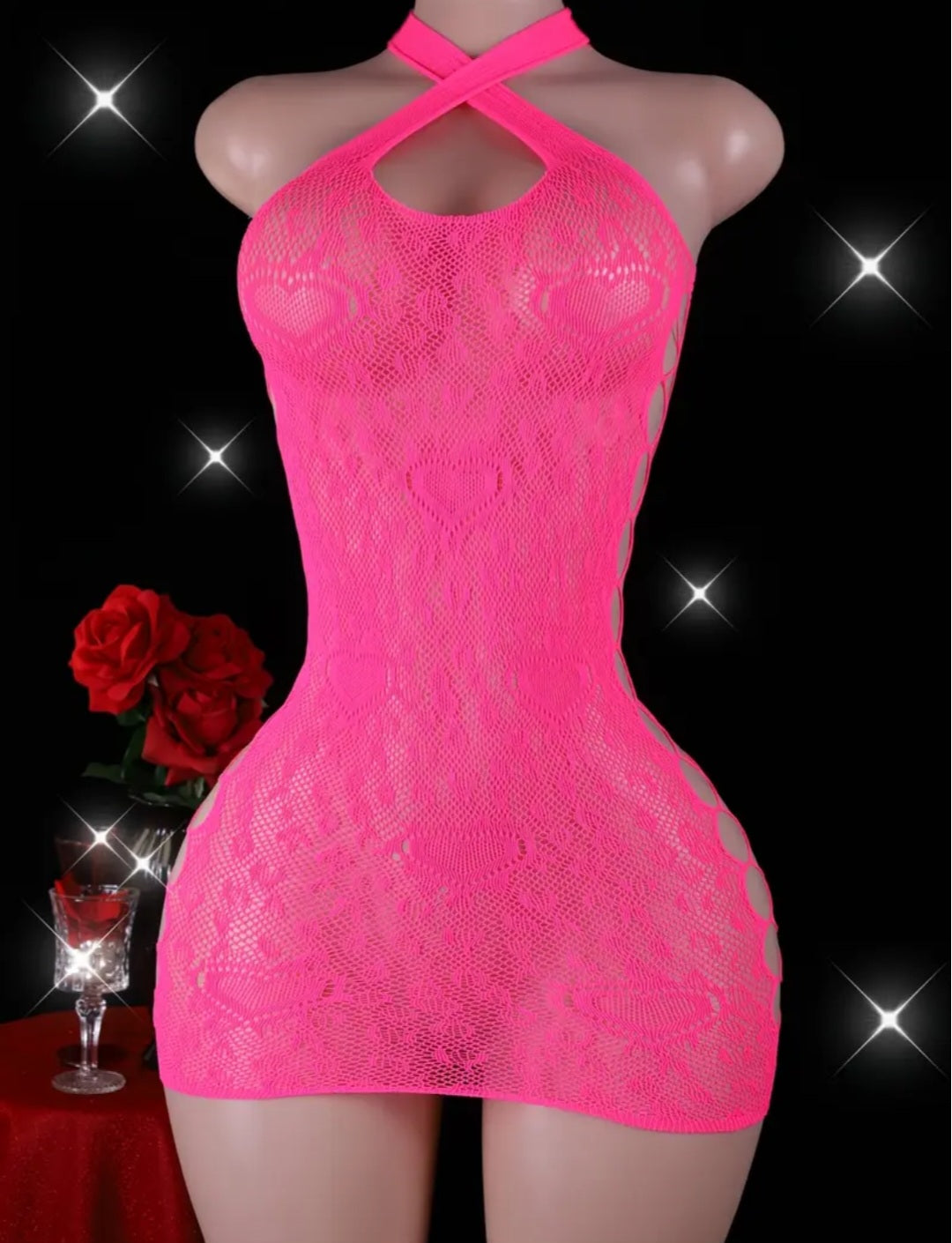 Sassy Yasi – Veloura Bodystocking – Pink