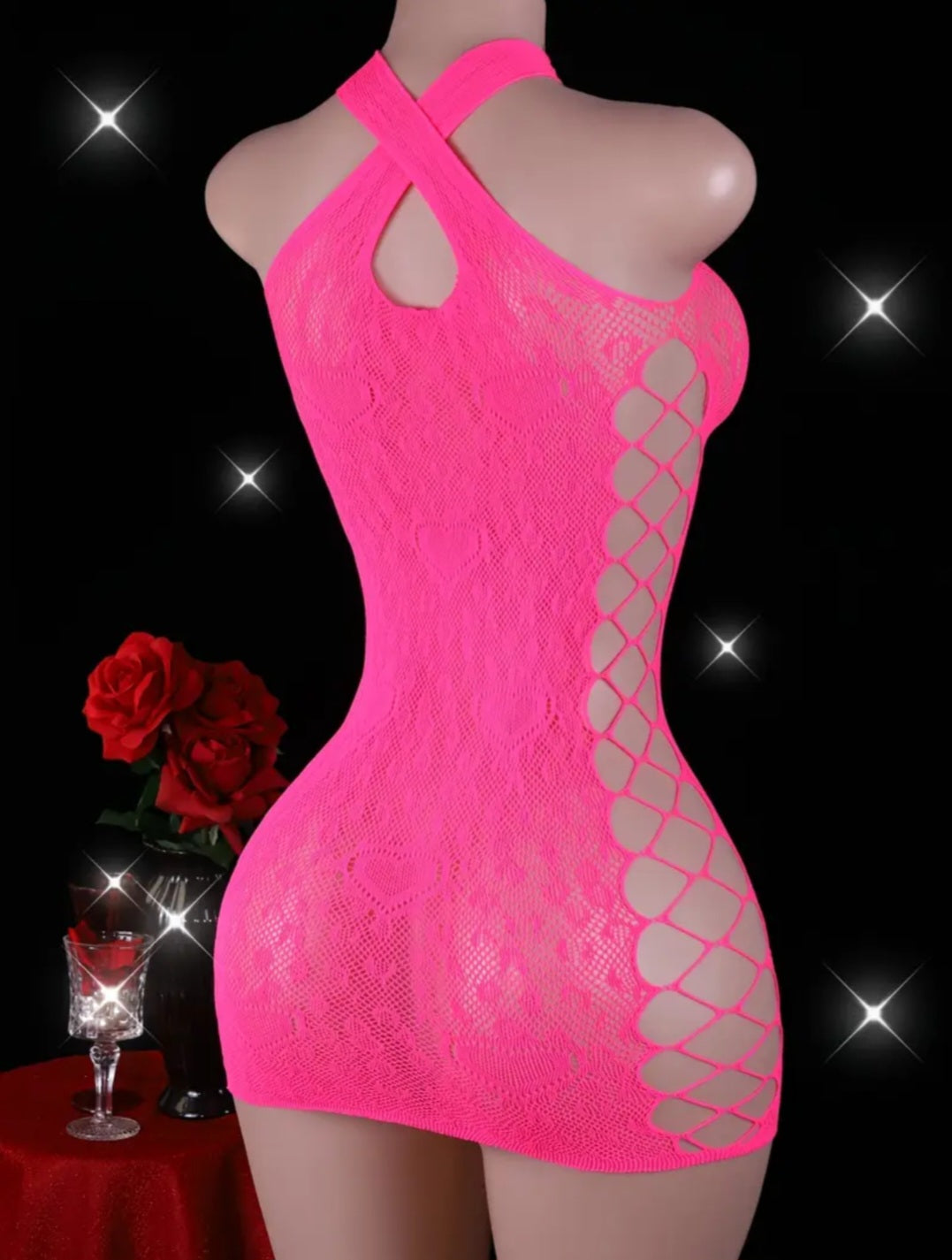 Sassy Yasi – Veloura Bodystocking – Pink