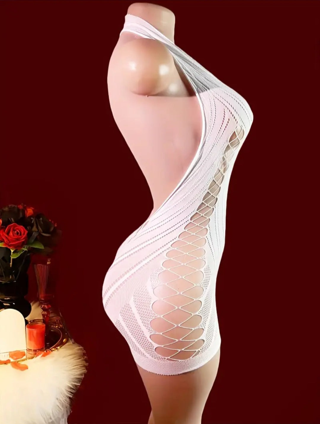Sassy Yasi – Veloura Bodystocking – White