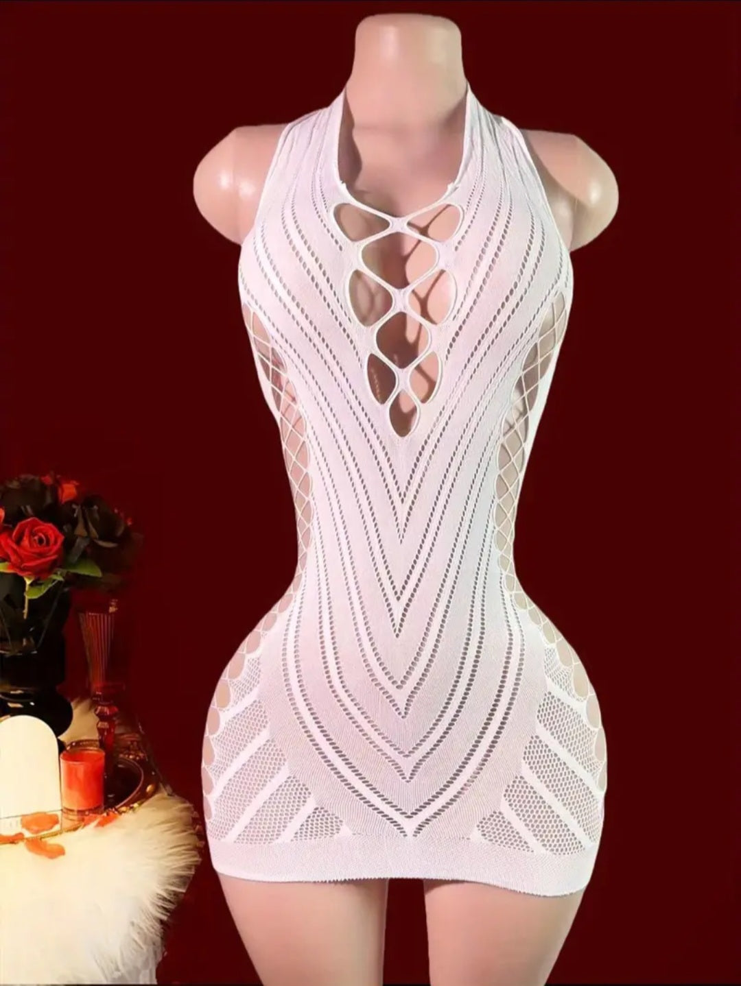 Sassy Yasi – Veloura Bodystocking – White