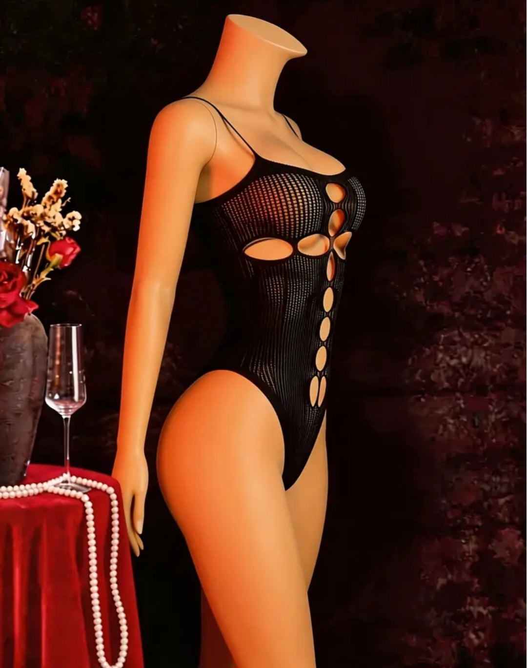 Sassy Yasi – Veloura Bodystocking – Black