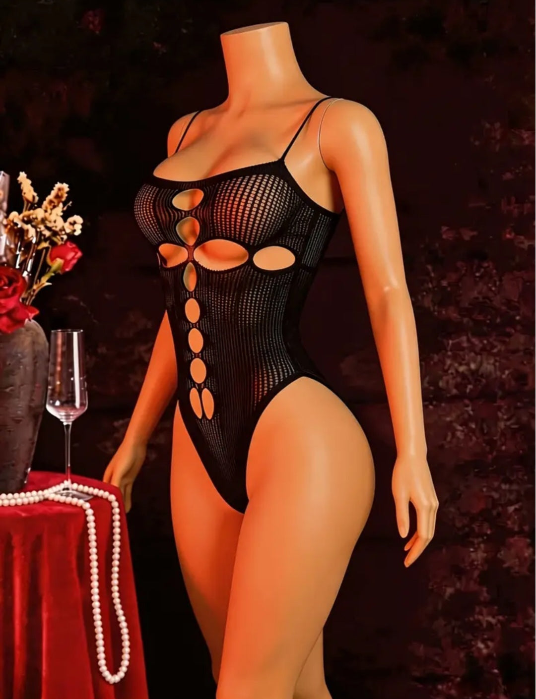 Sassy Yasi – Veloura Bodystocking – Black