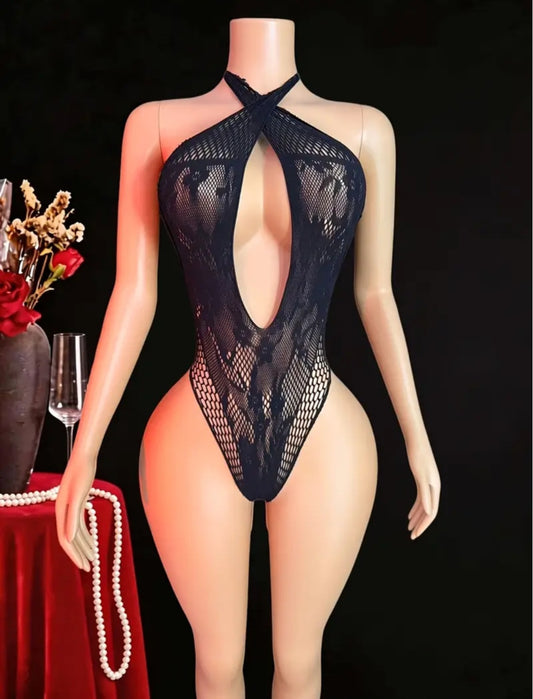 Sassy Yasi – Veloura Bodystocking – Black