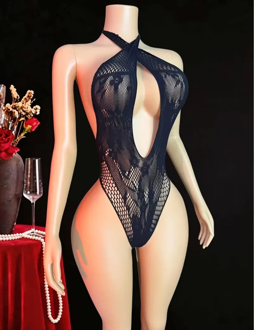 Sassy Yasi – Veloura Bodystocking – Black