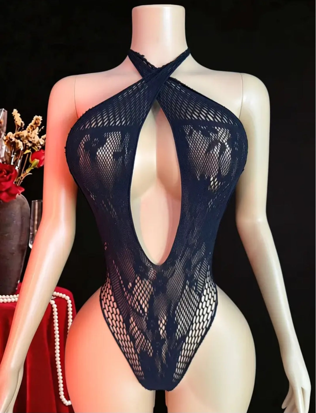 Sassy Yasi – Veloura Bodystocking – Black
