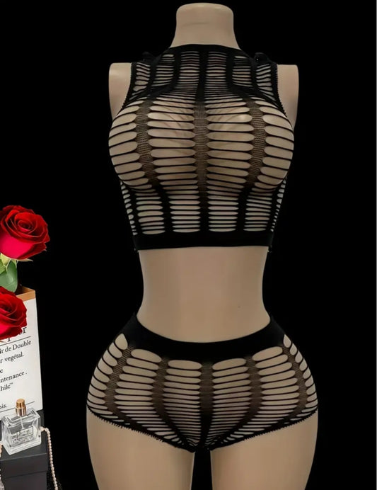 Sassy Yasi – Veloura Bodystocking – Black