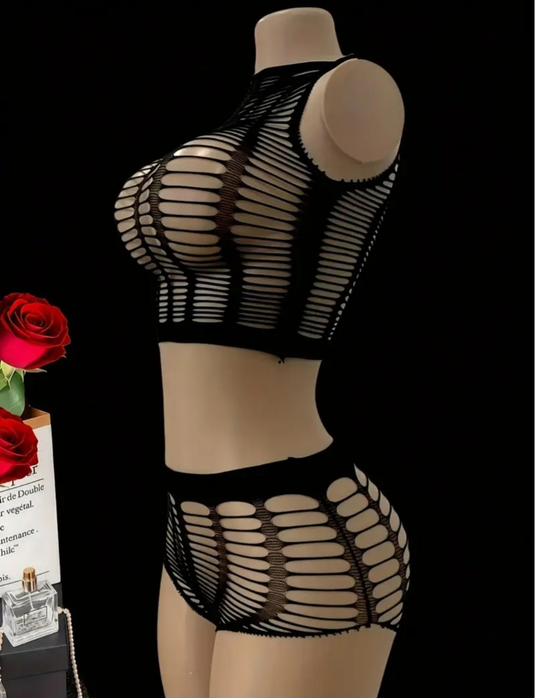 Sassy Yasi – Veloura Bodystocking – Black