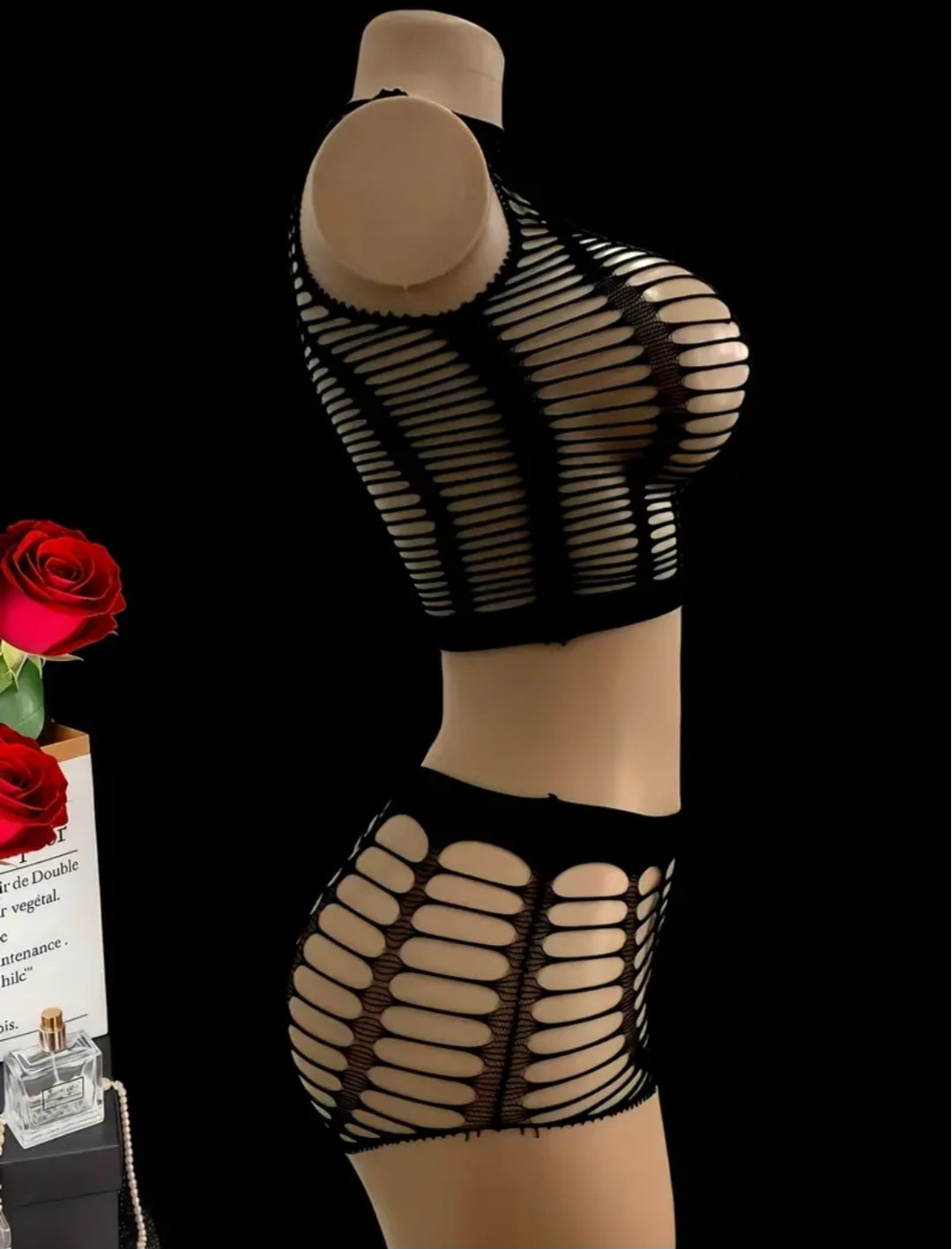 Sassy Yasi – Veloura Bodystocking – Black