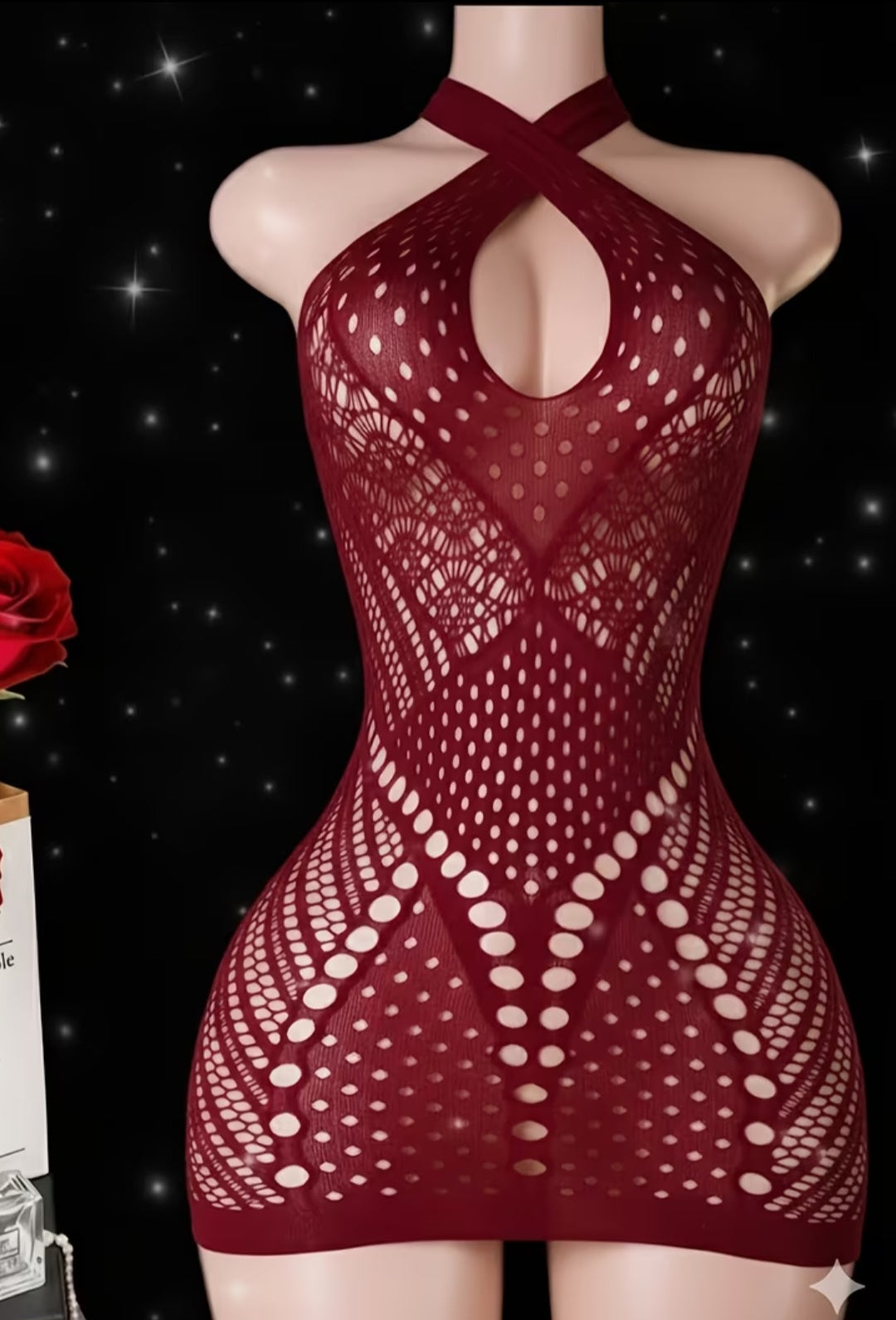Sassy Yasi – Veloura Bodystocking – Burgundy