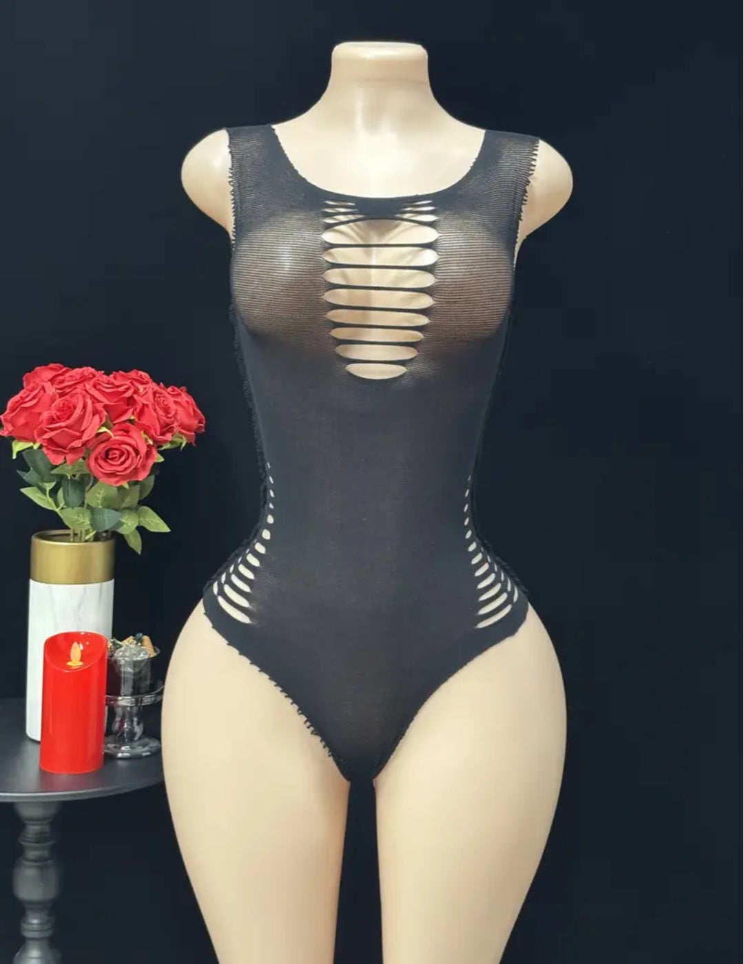 Sassy Yasi – Veloura Bodystocking – Black