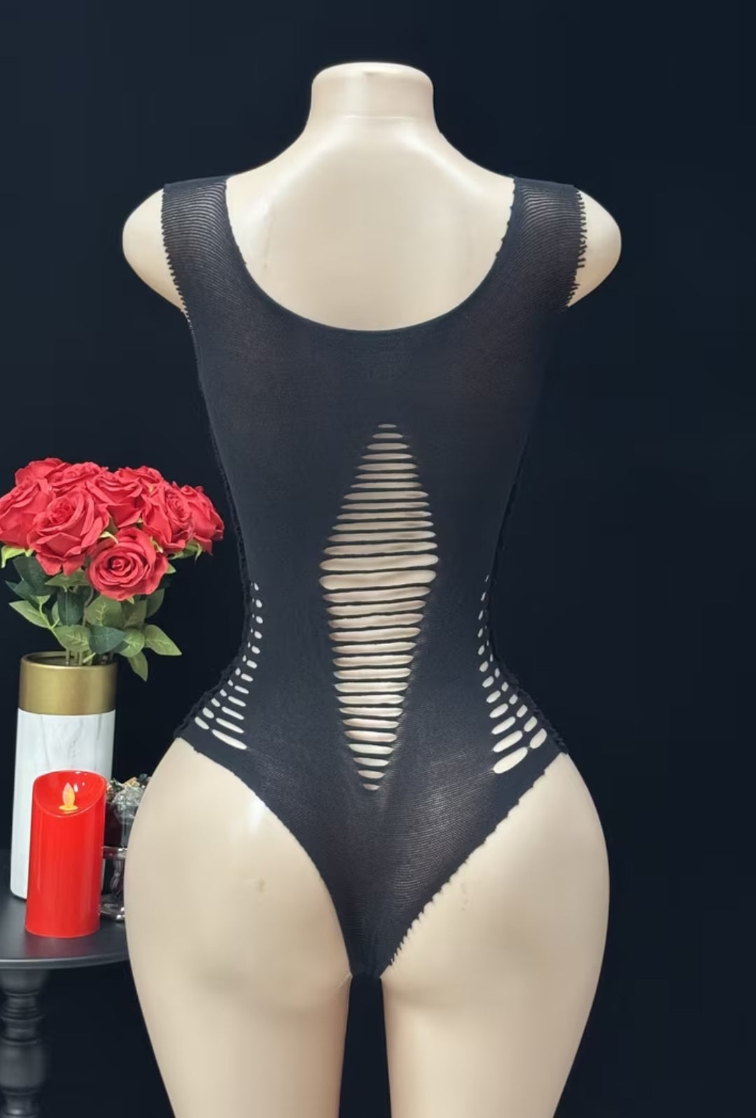 Sassy Yasi – Veloura Bodystocking – Black