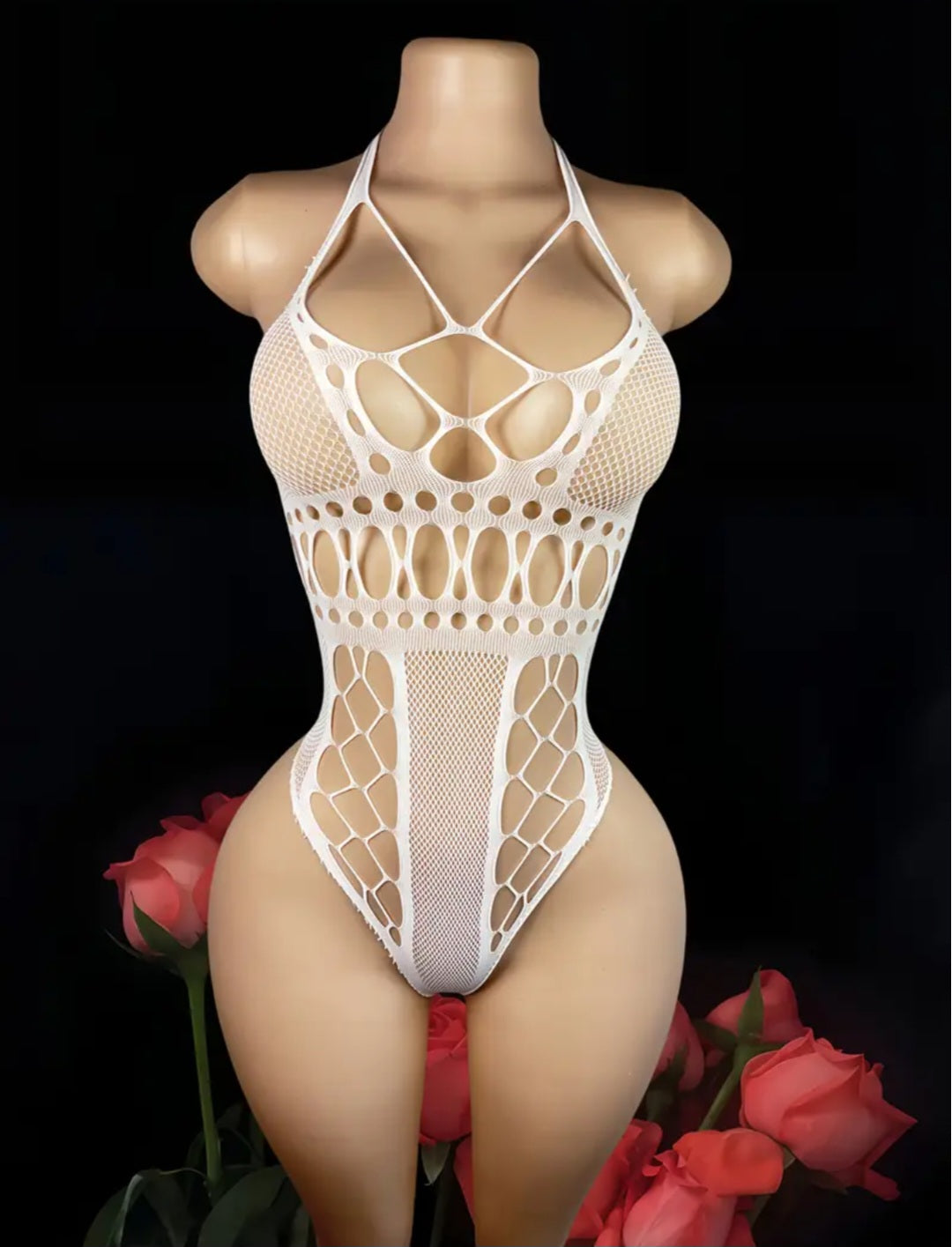 Sassy Yasi – Veloura Bodystocking – White